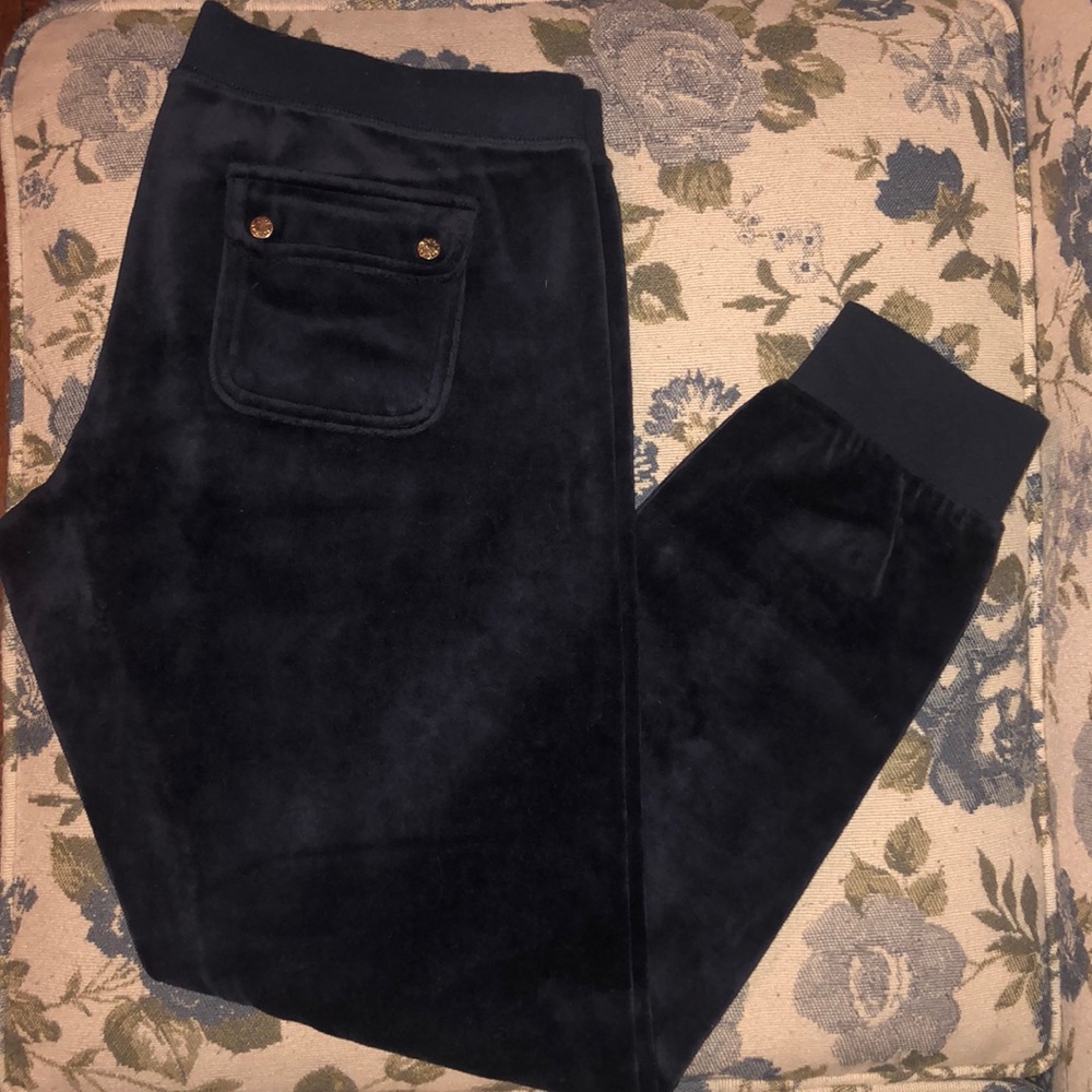 Velour jogging pants.